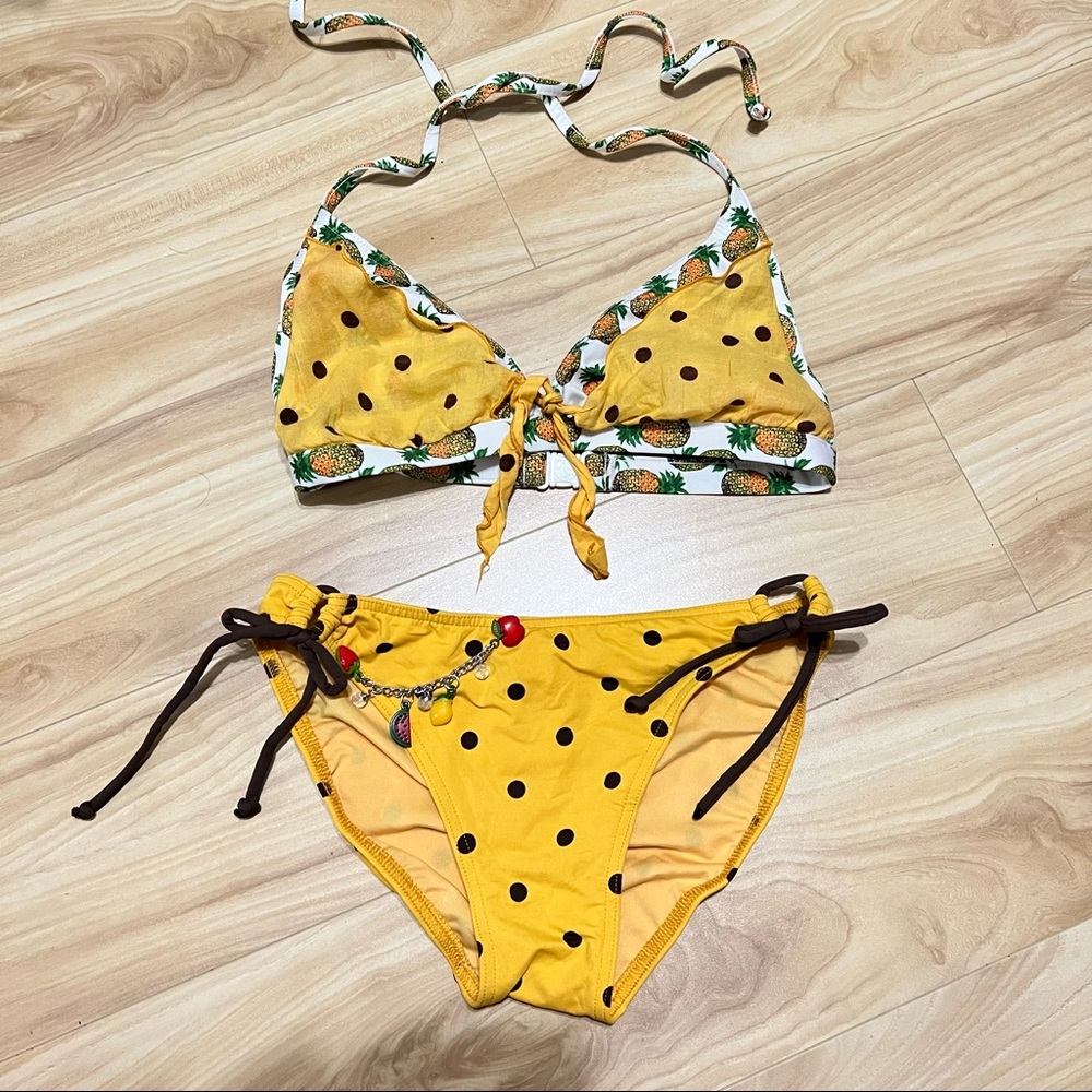 Maia bikini swimsuit pineapple Polka dot yellow - S/M